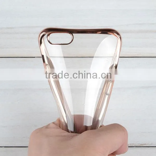 C&T Transparent Plating TPU Bling Rhinestone Cell Phone Case For iPhone 6s