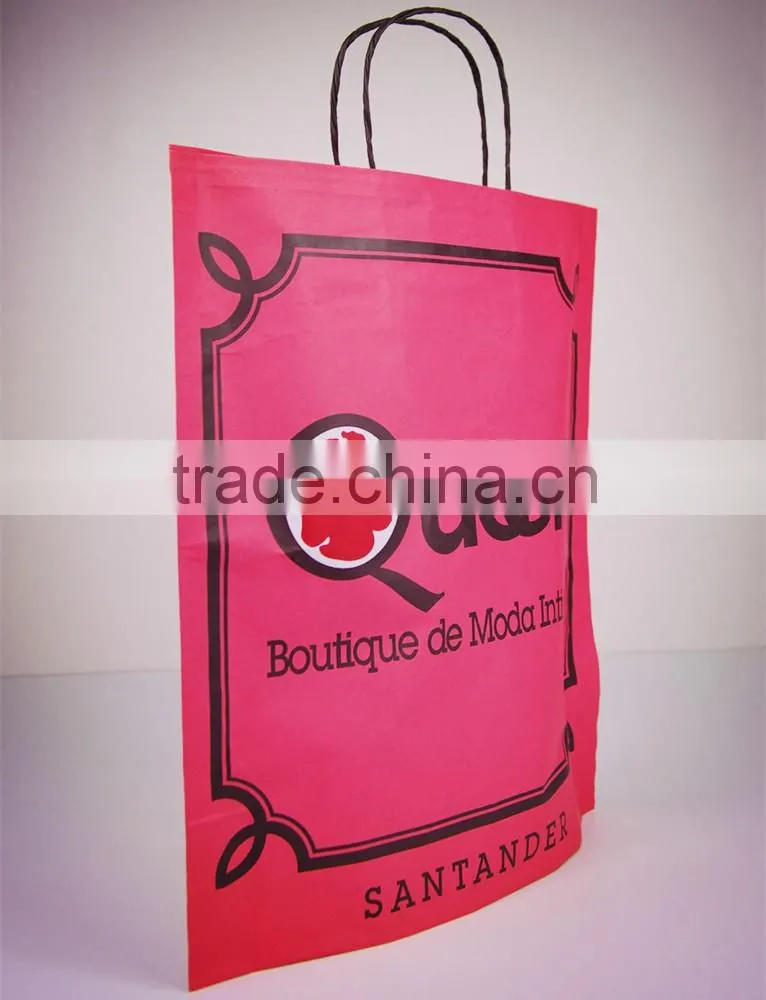 2016 Retailing Shops New style kraft paper bag/ cost-saving&eco-friendly&Fasionable