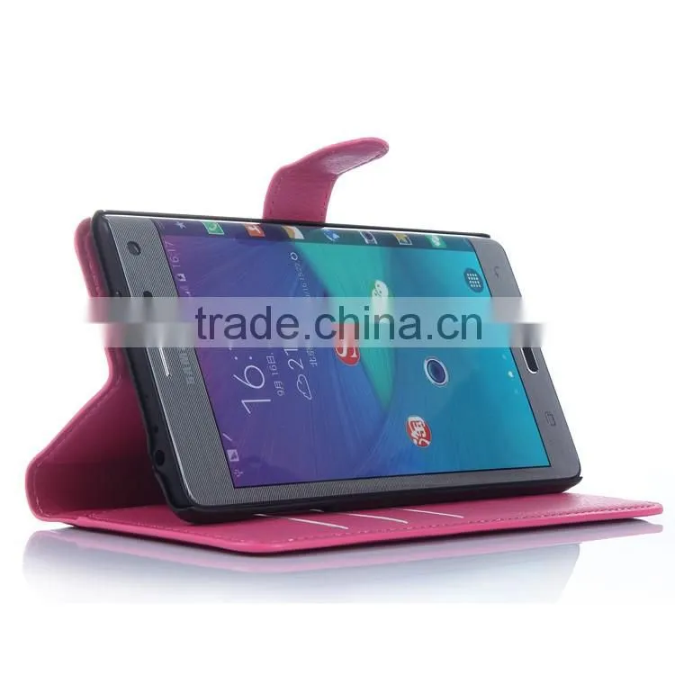 High Quality Leather Holster Card Wallet Folio Stand Flip Case Cover for Samsung GALAXY Note Edge N915