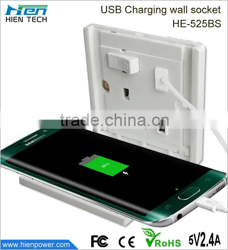 13A electricial wall socket Universal 5 pin usb plug/usb socket/usb wall socket