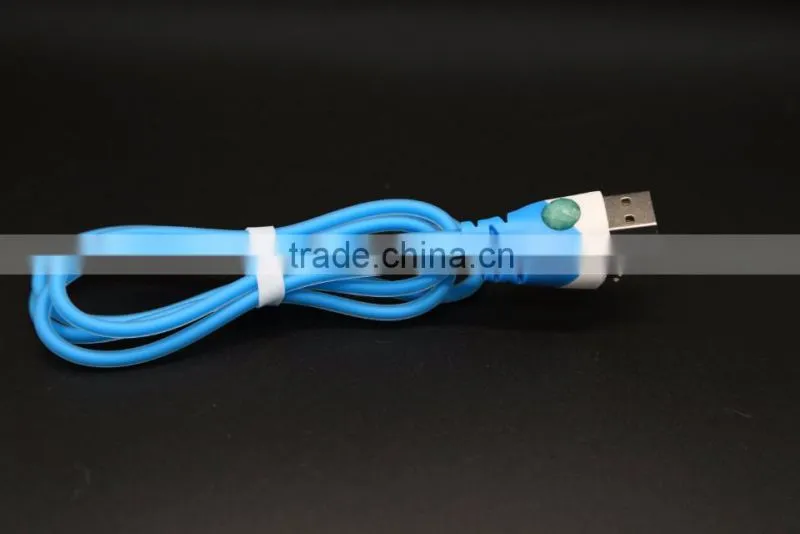 Wholesale price for Samsung micro usb charging cable usb charger with led light, candy colors