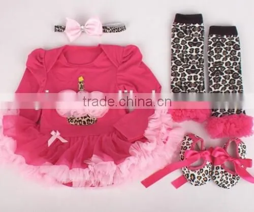 Children Frocks Flower Tutu Dress Cotton Long Sleeves Flower Tutu Dress