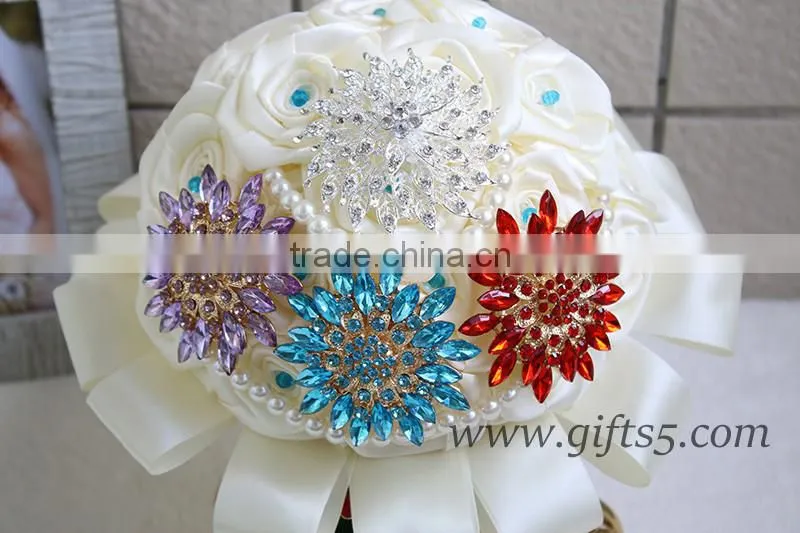 Unique wedding bouquets Large Satin Roses Wedding Bridal Bouquet