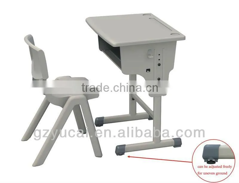 Height adjustable childrens school desk
