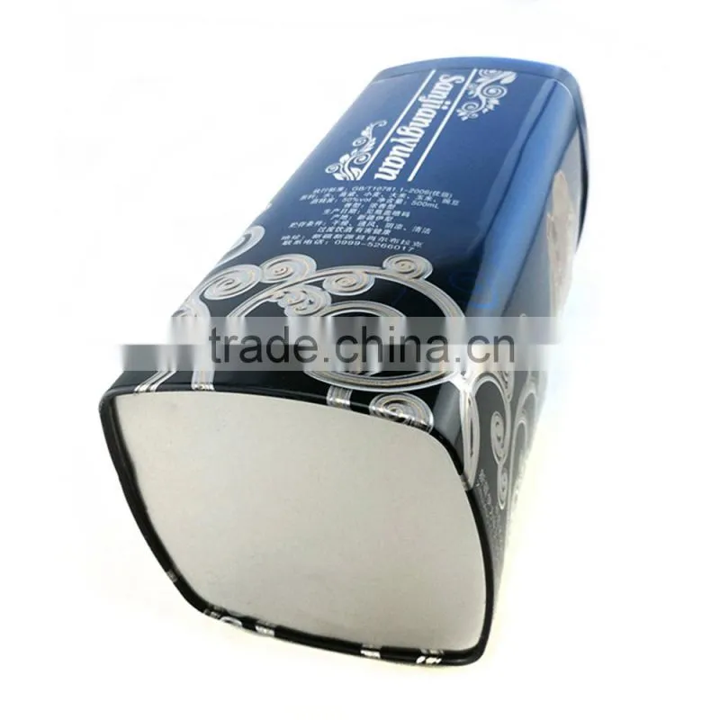 Hot customized rectangular wine tin box
