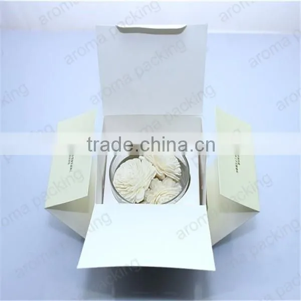 wholesale recycled paper flat candle packing box with customer logo printed