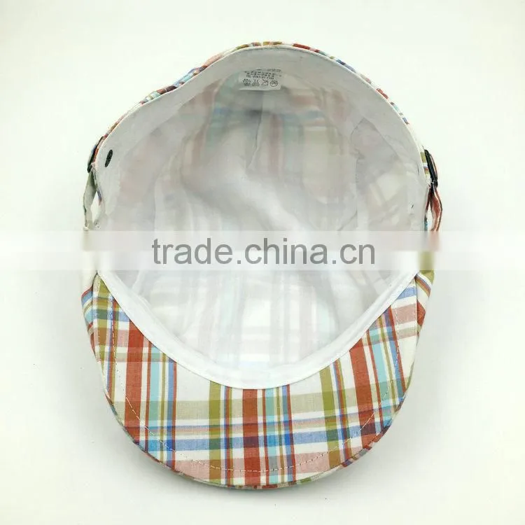 Fashion check cotton ivy cap manufacturing