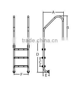 Newest stainless steel swimming pool step ladder