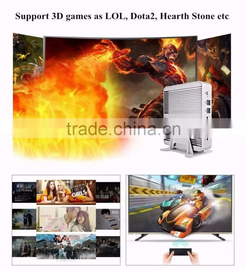 Partaker B3 Business 2 Ethernet Mini PC Fanless Linux Embedded Computer with Intel Core I5 4258u 5200u 5250u Processor