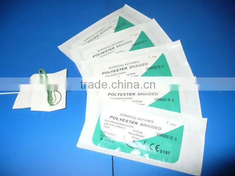 Disoposable Polyester Suture With Needle