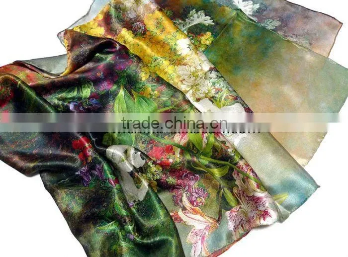 Fashion Square Print Lady's Silk Hijab