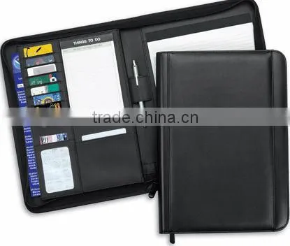 Hot selling custom leather folder/PU portfolio/file folder with LOGO
