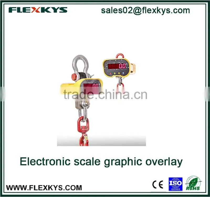 Electronic hanging scale switch membrane flat button graphic overlays