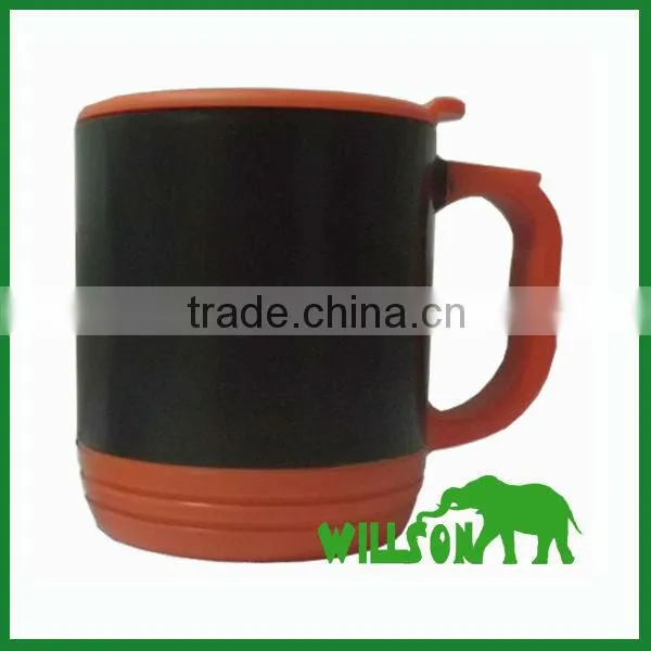 Double wall plastic coffee cup