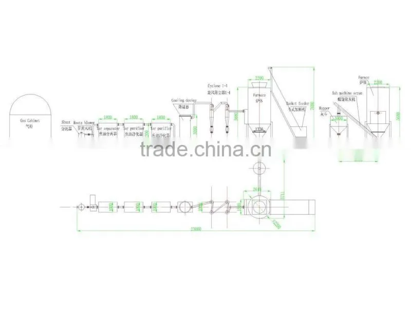 JXQ-10B gasification biomass wood gasifier with gas output 5-10m3/h new design in China-Penny