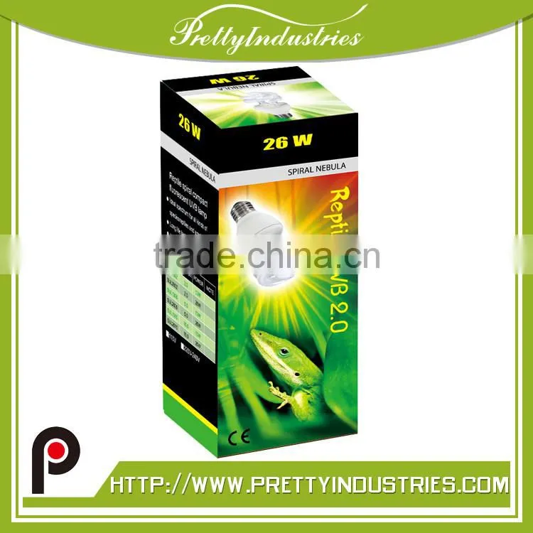 UVB LampsHigh quality 2.0 5.0 10.0 26W spiral compact fluorescent reptile UVB lamp