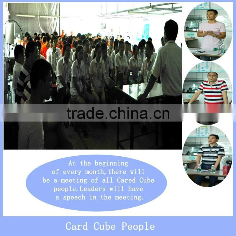 special designed pvc business card with cube hole