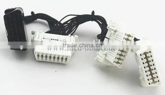 OBD2 splitter Y cable , J1962M to 3-J1962F, 1 to 3 audio spliter cable, 1ft