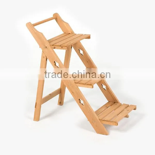 3 tier wooden flower stand/flower pot stand /Folding 3 Tier Wooden Etagere