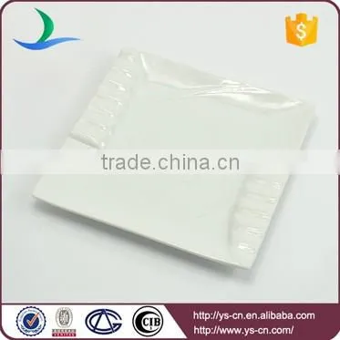 Wholesale ceramic white square restaurant custom dinner plate