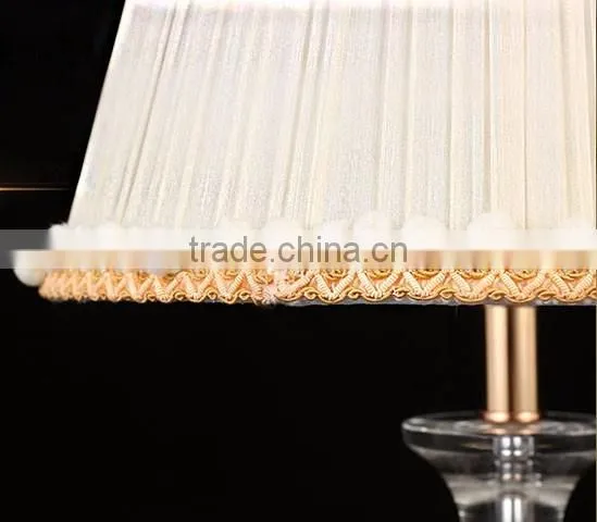 Modern home lamp crsytal ball design clear K9 crystal table lamp with white color lampshade