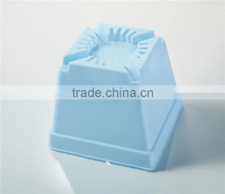 Plastic Colorful Small Square Flower Pots with Pallet Tray Saucer for Decoration of Home Office Desk Garden Flower Sh