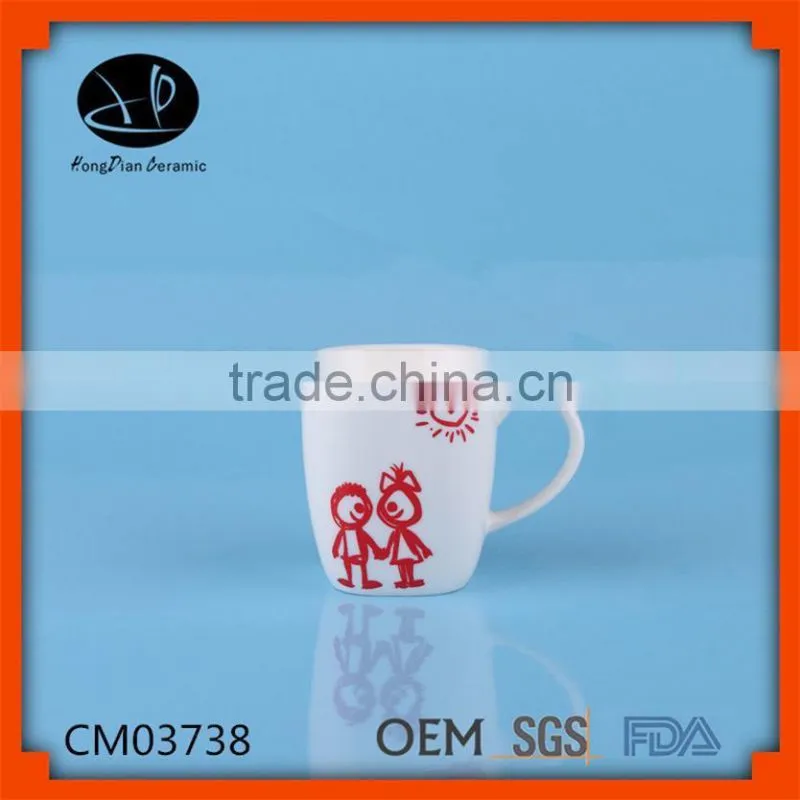 Porcelain Ceramic Type and FDA,CE / EU,SGS Certification ceramic mug,White ceramic mug printing color changing mug