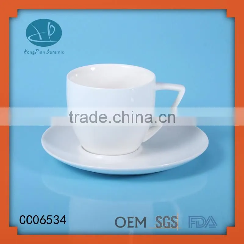 drinkware type ceramic white coffee cup with saucer,big tea cup and saucer