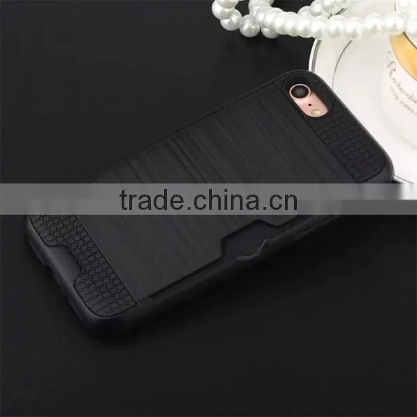 Drawbench phone shell card slot back cover TPU + PC phone case for iPhone 7