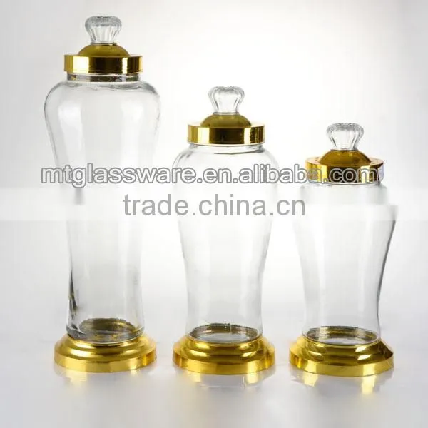 Set of 3 Ginseng Wine Bottle with Plastic Rack, Wine Glass Bottle