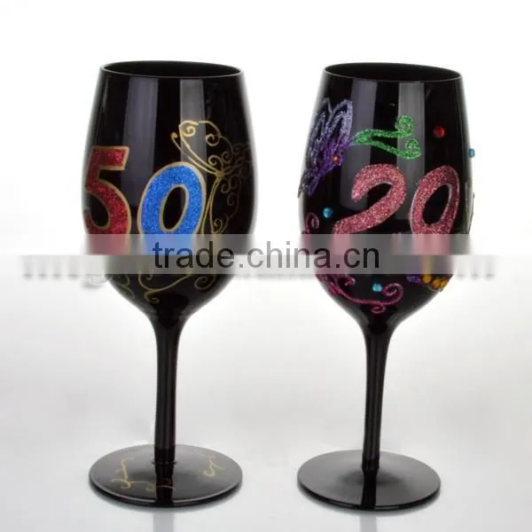Glass Drinkware Type and Stocked Feature birthday WINE GLASS