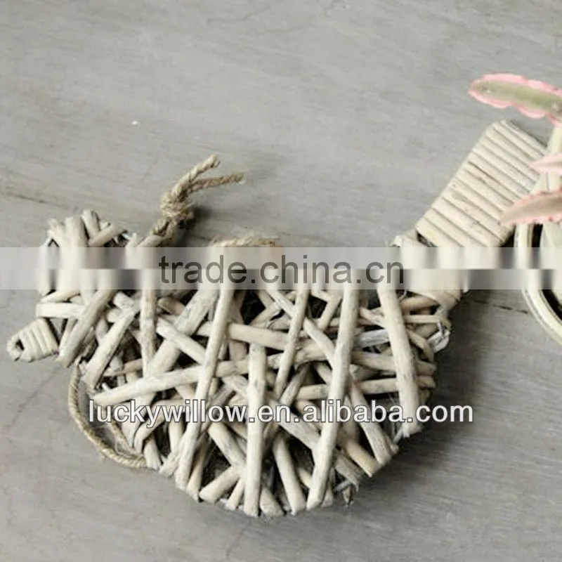 willow decorative basket heart-shaped knitted christmas decorations