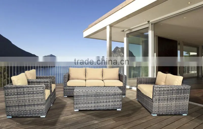 aluminum frame garden furniture rattan sofa