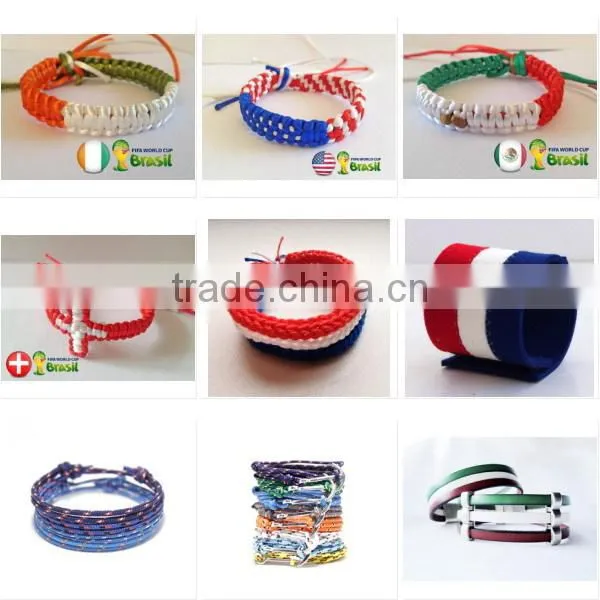 Hot new bestselling product wholesale alibaba world cup Handmade bracelet knitted hemp bracelet in Dutch color made in China