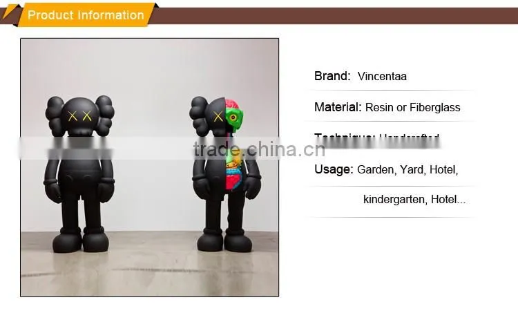 whoelsale outdoor decoration resin craft fiberglass kaws companion