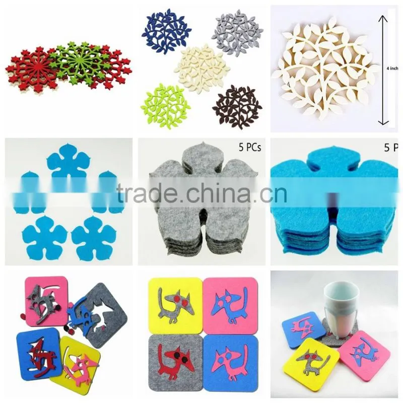 supply custom laser cut felt cup mat/felt coaster