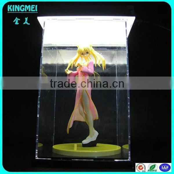 fashion elegant design clear counter top acrylic toy display case with cover