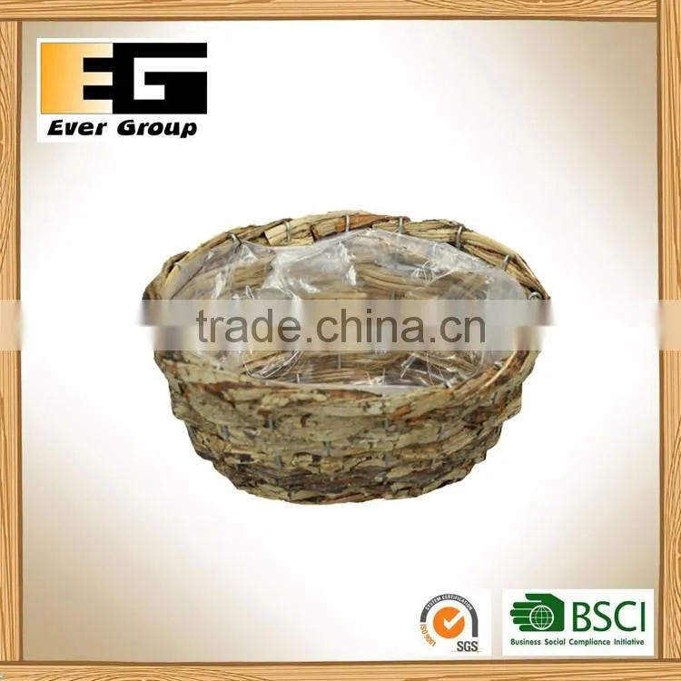 Natural rattan flower basket oval pot planting