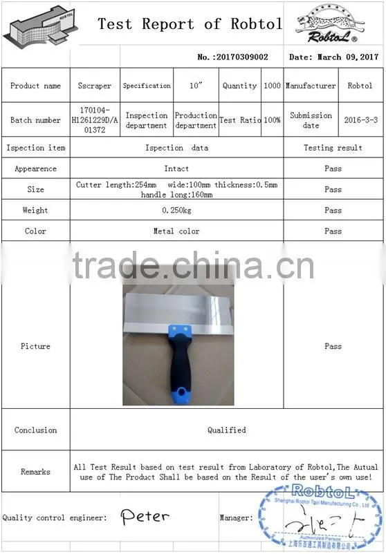 160mm Taping Knife Plastering Trowel Scraper Putty Bricklaying Drywall Tool Steel Blade