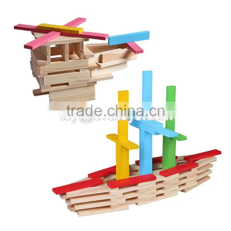 High quality educational kids building toys wooden play blocks W13A055