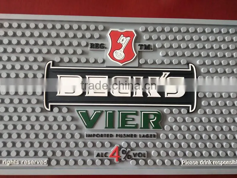 Free sample new design cool bar mats silicone personalized bar mat