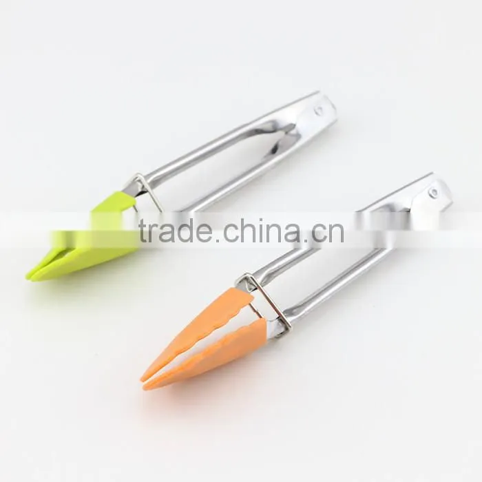 Mini Silicone & Stainless Steel Tongs (Assorted Colors)