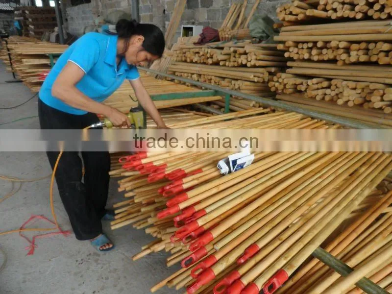 Natural wooden floor mop holder stick, OEM orders are welcome