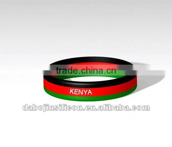 Kenya flag silicone bracelet