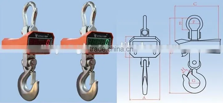 High quality 10 ton osc hanging weight scale