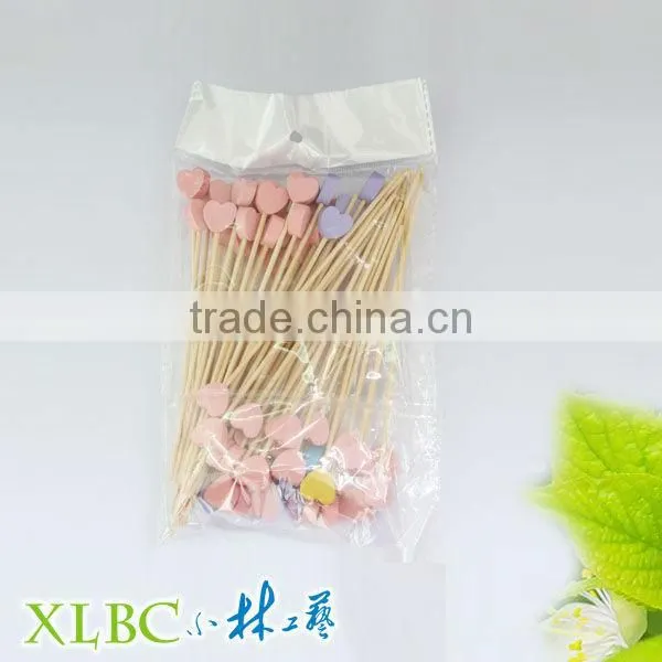 heart-shaped bamboo picks