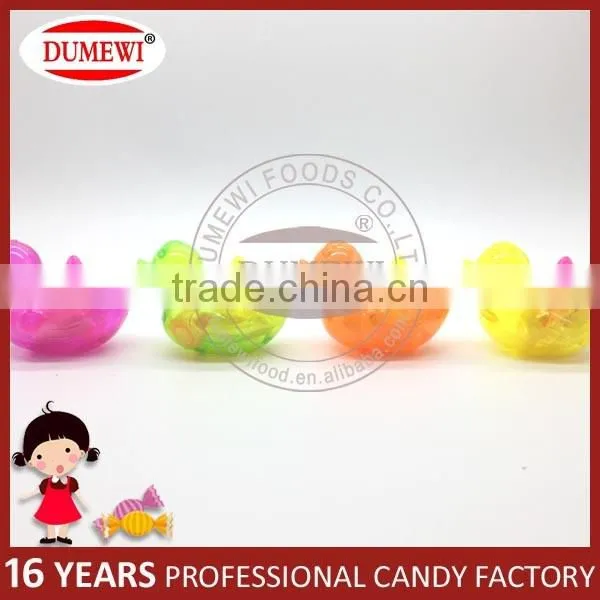 Crystal Duck Shape Kids Toys with Fruit Powder Candy & Tea Cup
