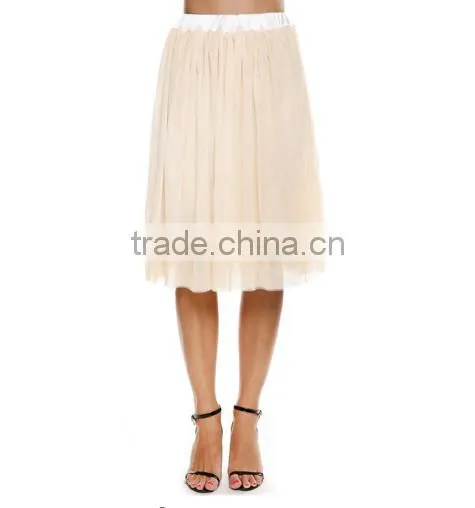 2016 New Women Princess Fairy Style 5 layers Voile Tulle Maxi Bouffant Puffy Casual Chiffon Skirt