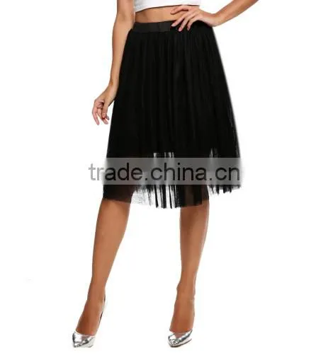 2016 New Women Princess Fairy Style 5 layers Voile Tulle Maxi Bouffant Puffy Casual Chiffon Skirt