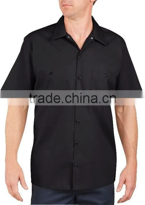 short sleeve custom workwear uniform with pockets blank industrial work shirts